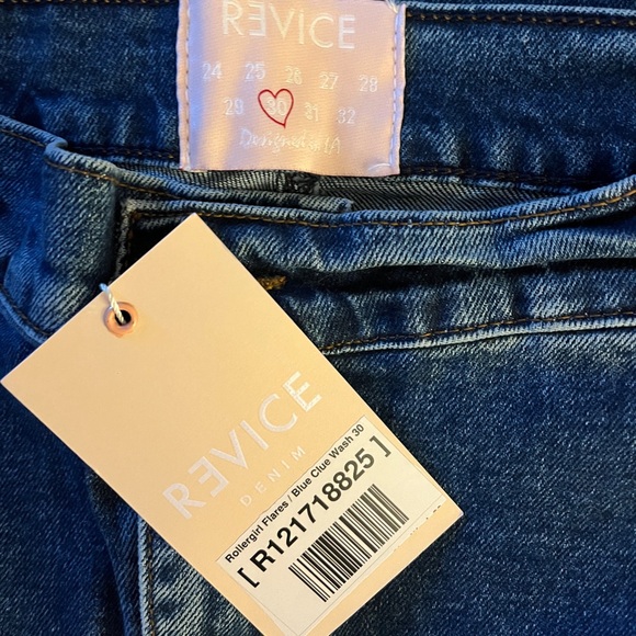REVICE Denim Roller Girl Flares - Size 30 - Blue Clue Wash NWT - Picture 2 of 4